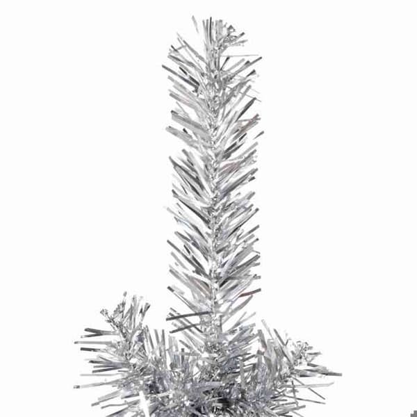 Maison Exclusive - Halv kunstig juletræ i slank design med sølvstativ 120 cm Silver