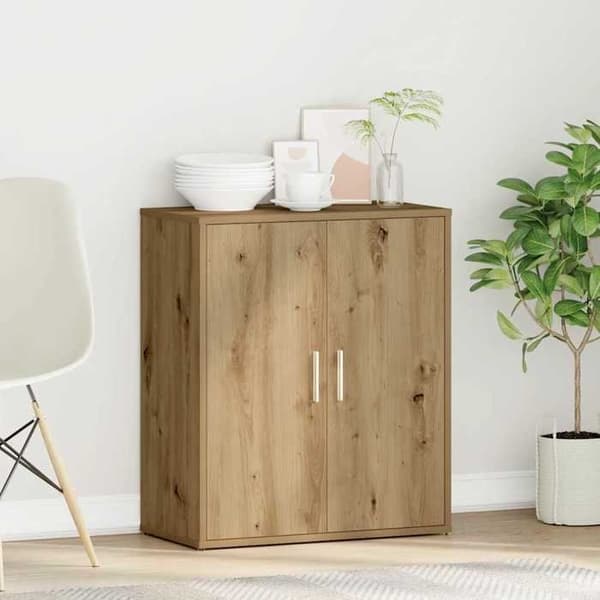 Maison Exclusive - Buffet i massivt egetræ 60 x 31 x 70 cm ingeniørtræ