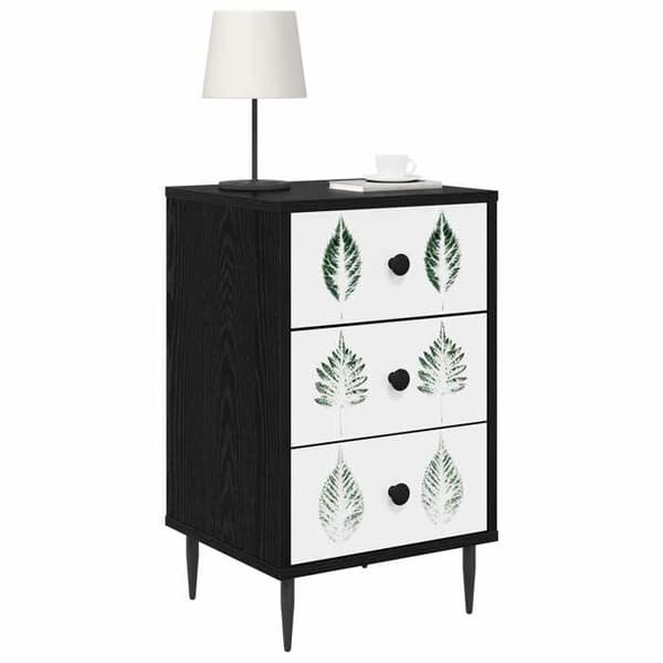 Maison Exclusive - Natbord HANAU 2 stk Sort eg 36 x 33 x 61 cm