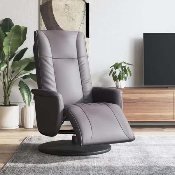 Maison Exclusive - Recliner med fotstöd i grått konstläder Grå