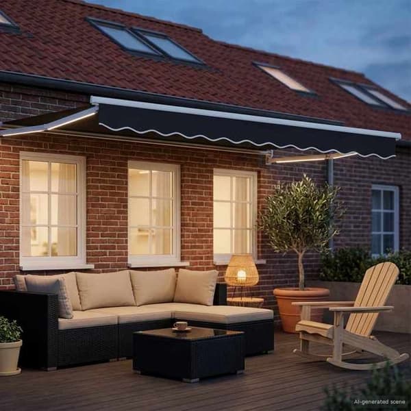 Maison Exclusive - Elektrisk utdragbar markis Antracit 3 x 2,5 m