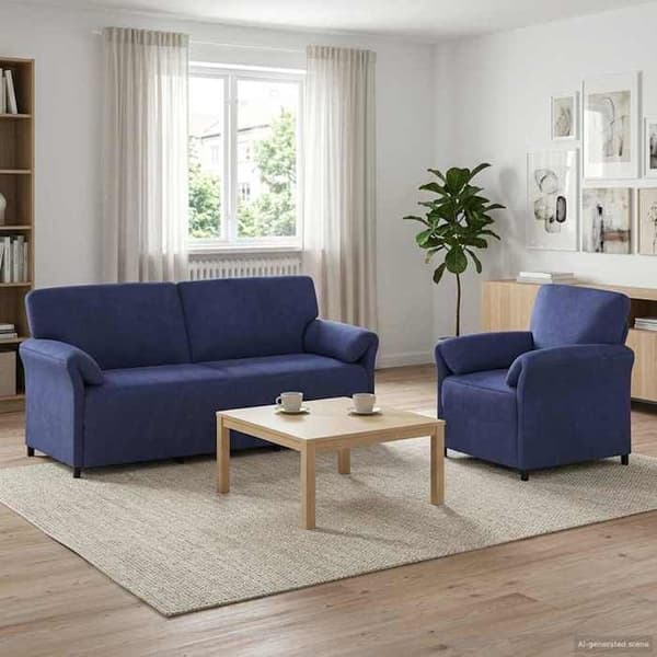 Maison Exclusive - Sæt af 2 Sofaer Blå Politivelour