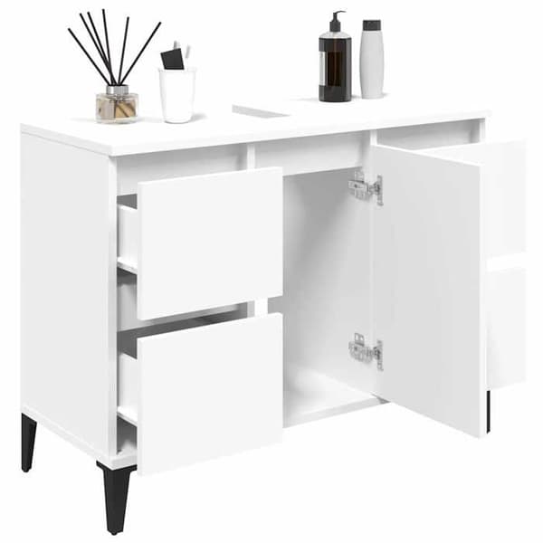 Maison Exclusive - Hvid vaskemøbel 80x33x60 cm ingeniørtræ