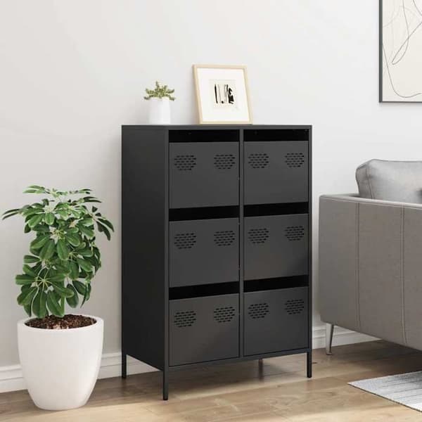 Maison Exclusive - Musta buffet 68x39x101,5 cm terästä