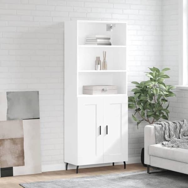 Maison Exclusive - Buffé hög Vit 69,5x34x180 cm Ingenjörsträ Vit