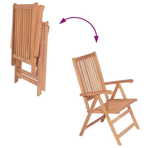 Maison Exclusive - Fällbara lutande fåtöljer, 2 stycken, i massivt teak