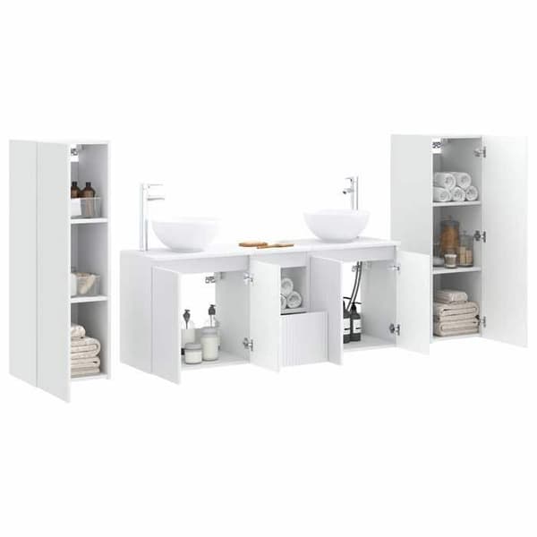 Maison Exclusive - 5-delars badrumsinredning i vitt