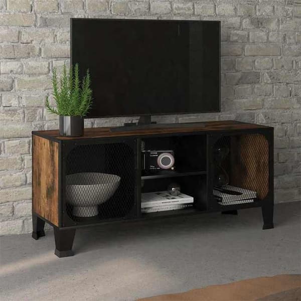 Maison Exclusive - TV-møbel i rustik brun 105x36x47 cm Metal og MDF