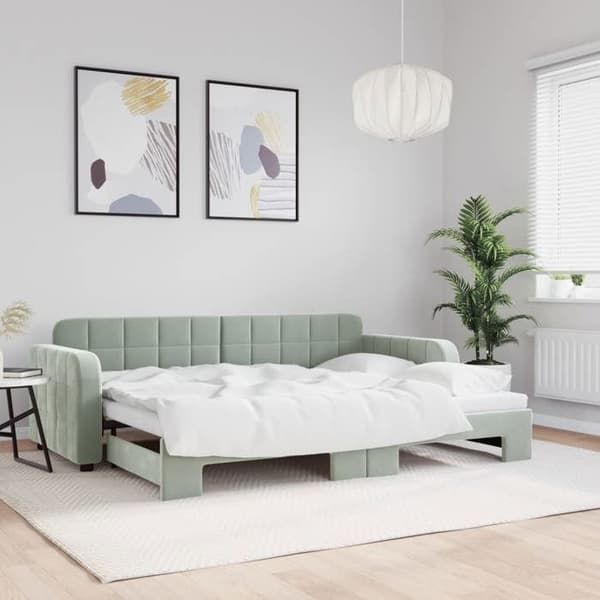 Maison Exclusive - Sovesofa med udtræk uden madras lys grå 80x200 cm
