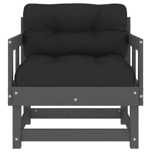 Maison Exclusive - Puutarhatuolit ja tyynyt, 2 kpl, harmaa, massiivipine. grå