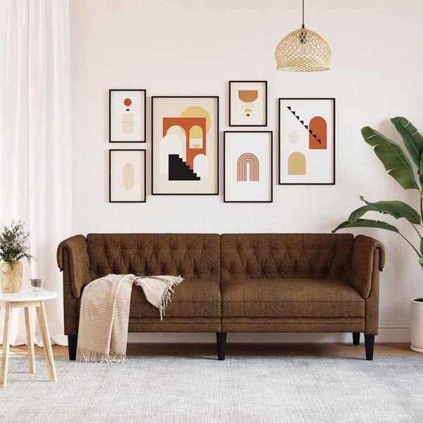Maison Exclusive - Chesterfield sofa 3 pladser brun stof