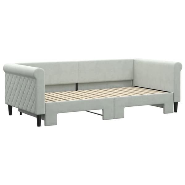 Maison Exclusive - Sovesofa med udtræksseng lys grå 90x190 cm velour