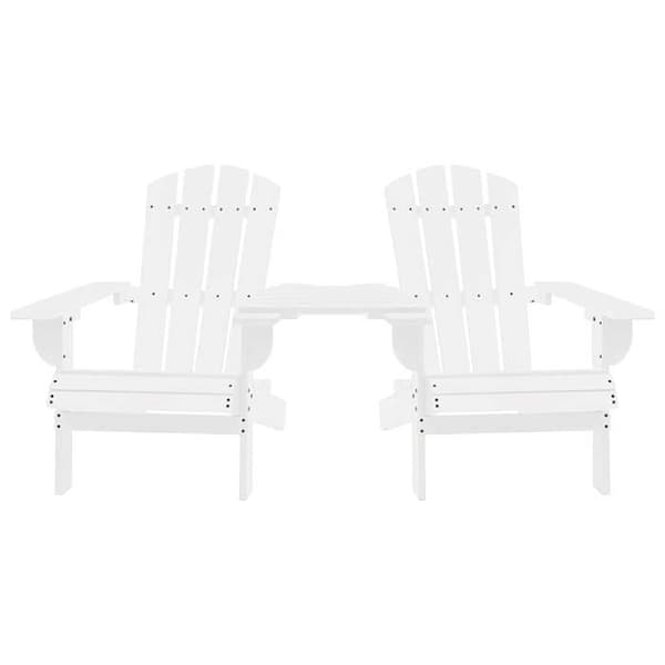 Maison Exclusive - Adirondack trädgårdsstolar med bord av vit gran
