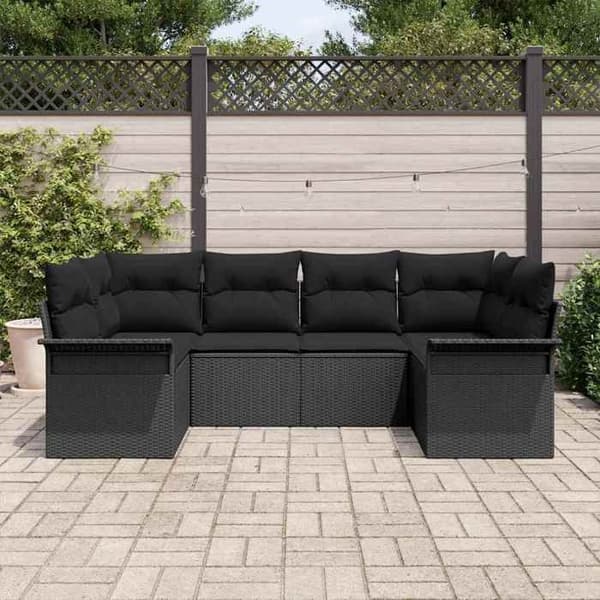 Maison Exclusive - Sæt af 6 pc have-sofa i sort poly rattan