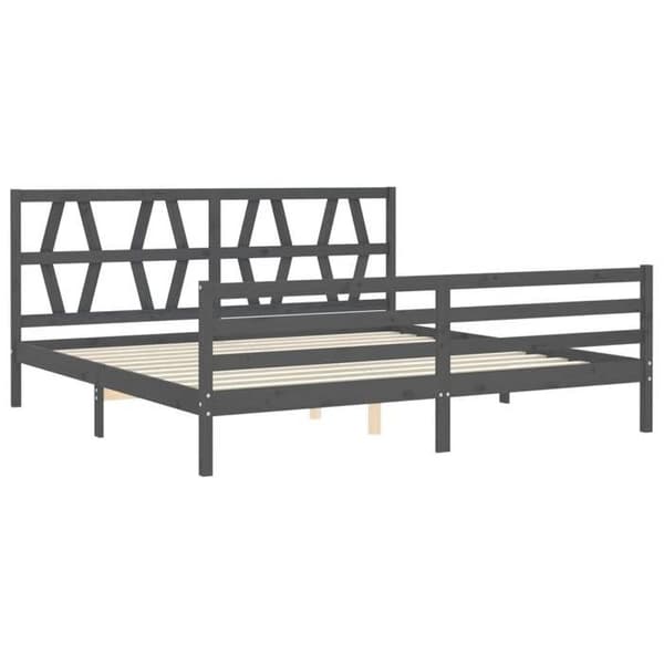 Sängynrunko - Exclusive-koti - Harmaa - Massiivipuu - 200x200 cm grå