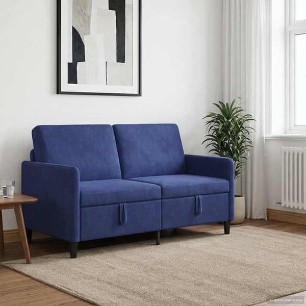 Maison Exclusive - Sofa med opbevaring Blå politistørrelse 152 x 78 x 87 cm Polyester
