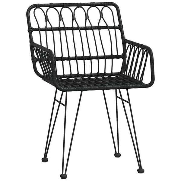 Maison Exclusive - Trädgårdsstolar set om 2 med armstöd Svart 56x64x80 cm