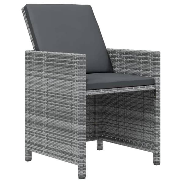 Maison Exclusive - Trädgårds matsalsset med kuddar 19 delar Flätad resin Grå