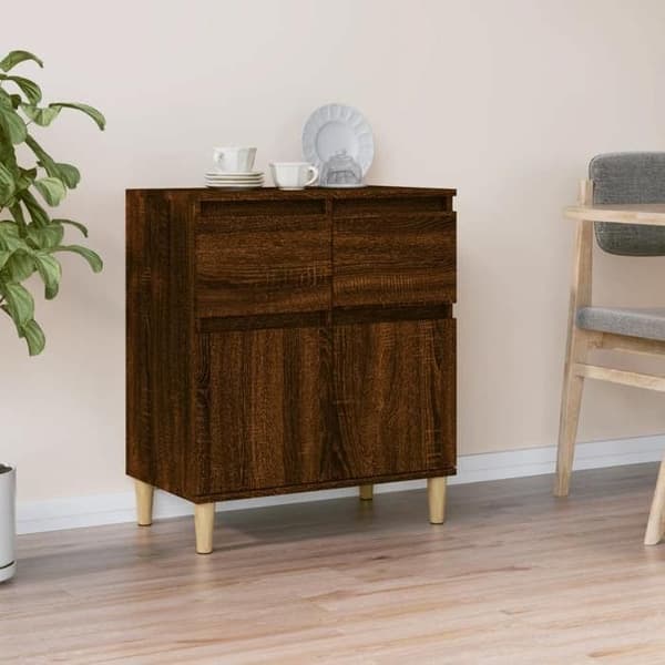 Maison Exclusive - Buffet i brunt egetræ 60x35x70 cm i ingeniørtræ