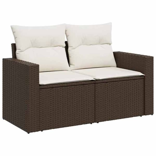 Maison Exclusive - Trädgårdsmöbler med kuddar 7 delar brun flätad resin