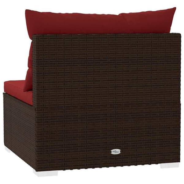 Maison Exclusive - Soffa 3 platser med kuddar Brun Flätad resin