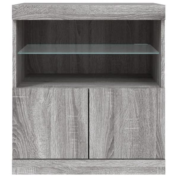 Maison Exclusive - Buffé med LED-lampor sonoma grå 60x37x67 cm