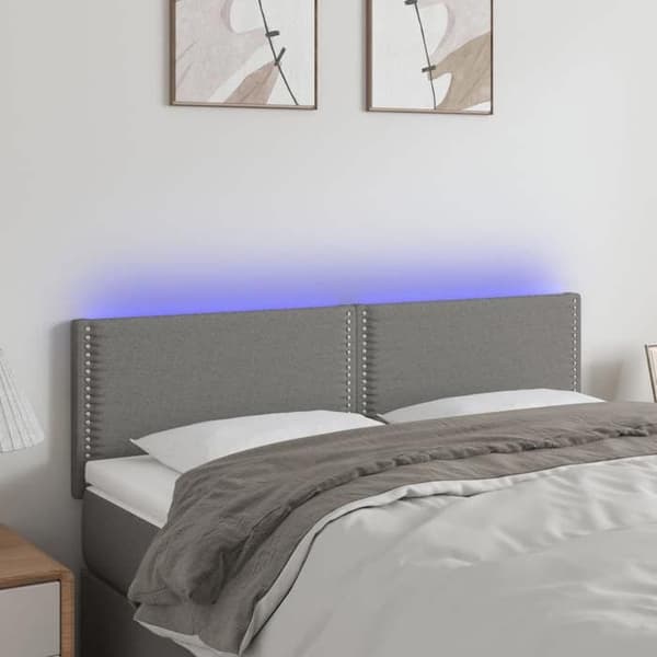 Maison Exclusive - LED-päätyharso Tummanharmaa 144x5x78/88 cm Kangas Mörkgrå