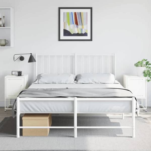 Maison Exclusive - Sängbord 2 st vit 36x39x60,5 cm stål