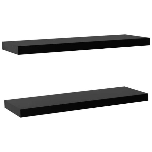 Maison Exclusive - Flydende væghylder 2 stk Sort 100x20x3,8 cm