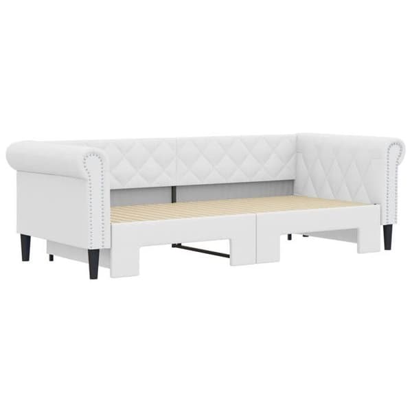 Maison Exclusive - Sovesofa med udtræk uden madras hvid 90x200 cm Vit