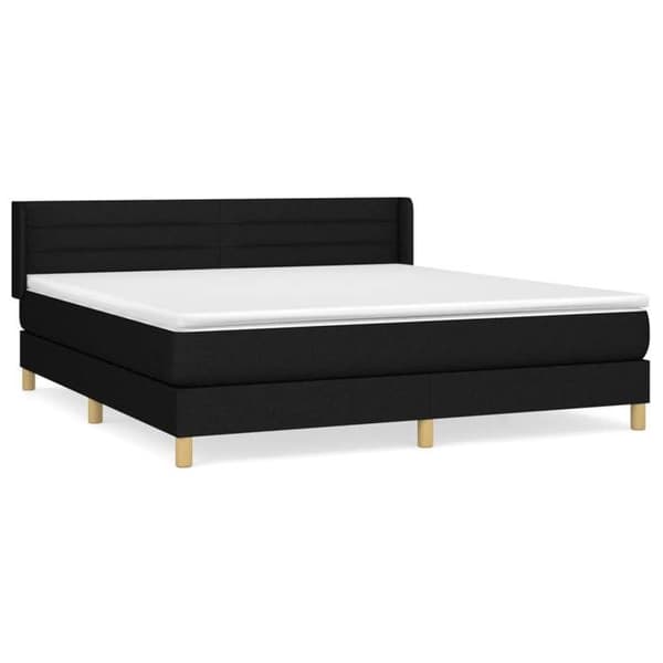 Seng med madras - Eksklusivt hus - 180x200 cm - Justerbar hovedgærde - Sort - Polyester stof