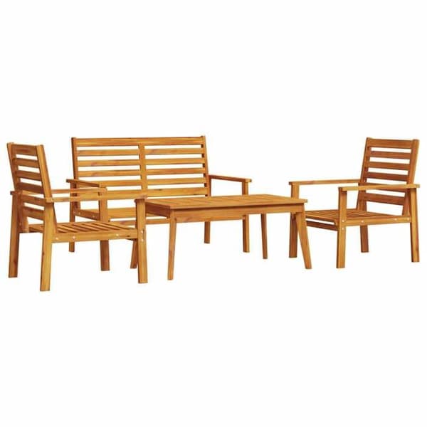 Maison Exclusive - Trädgårdsmöbler 4 delar i solid akaciaträ