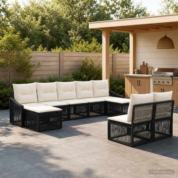 Maison Exclusive - 9 stk. have-sofa sæt i sort polyrotin