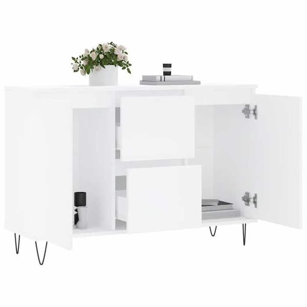 Maison Exclusive - Buffé vit 101,5x35x70 cm ingenjörsträ