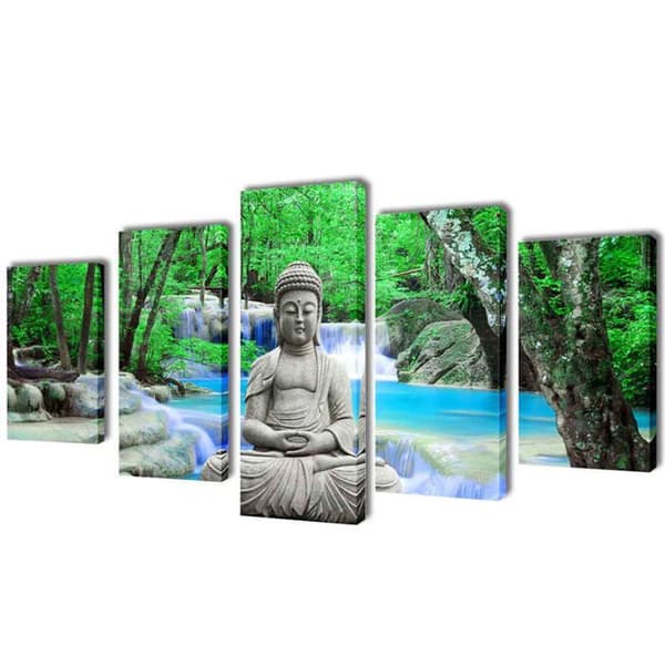 Maison Exclusive - Set med tryckta väggtavlor Buddha 200 x 100 cm