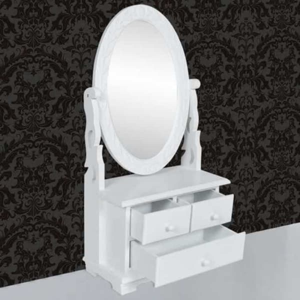 Maison Exclusive - Frisør med oval drejelig spejl MDF Vit