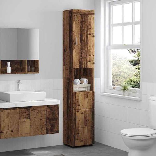 Maison Exclusive - Badrumsskåp Set TULUM Åldrat Trä Gammalt trä