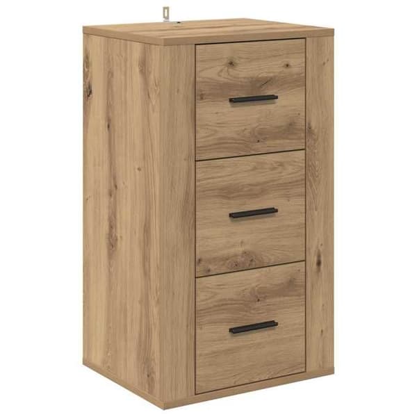 Maison Exclusive - Buffet i egetræ, håndlavet 40 x 33 x 70 cm, ingeniørtræ