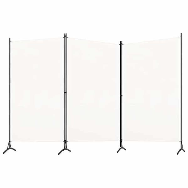 Maison Exclusive - Avskiljande vägg 3 paneler Vit 260x180 cm Tyg