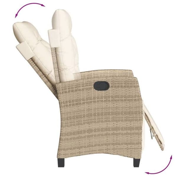 Maison Exclusive - Puutarhakalusteryhmä ja tyynyt 3 kpl Beige polyrottinki