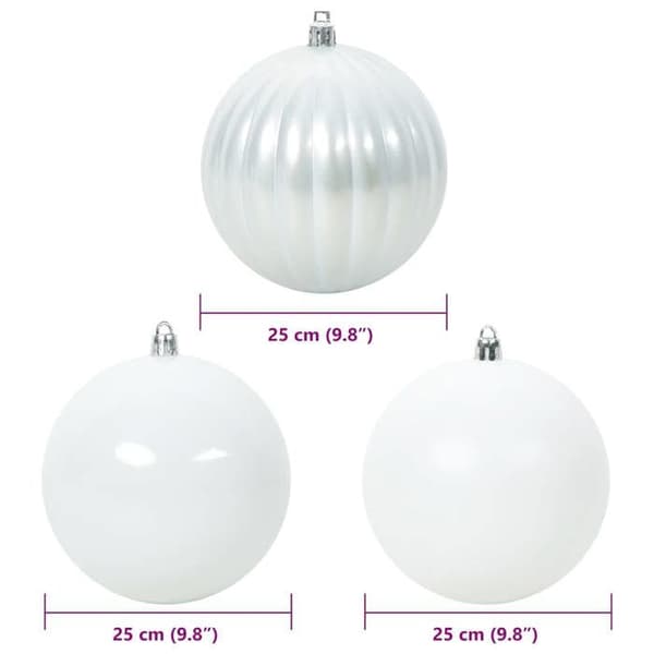 Maison Exclusive - Set med XXL Julkulor 3 st Vit Diam. 25 cm Plast Vit