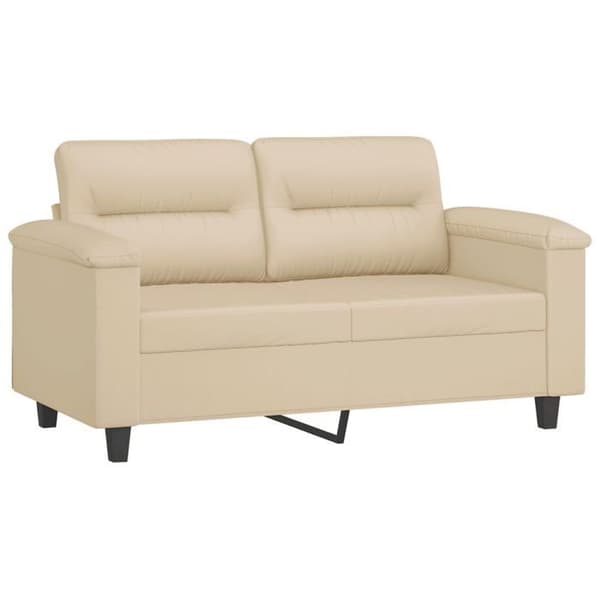Maison Exclusive - Sæt af 2 sofaer med cremefarvede puder i mikrofiberstof