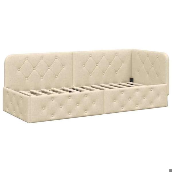 Maison Exclusive - Hörnsängram Creme 80 x 200 cm tyg