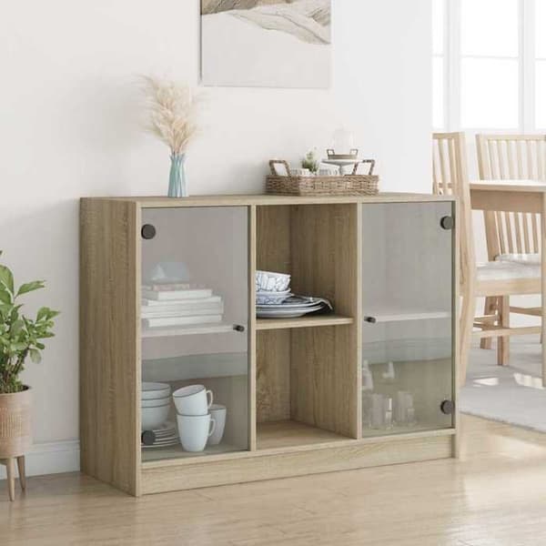 Maison Exclusive - Buffé ek sonoma 102x37x75,5 cm ingenjörsträ