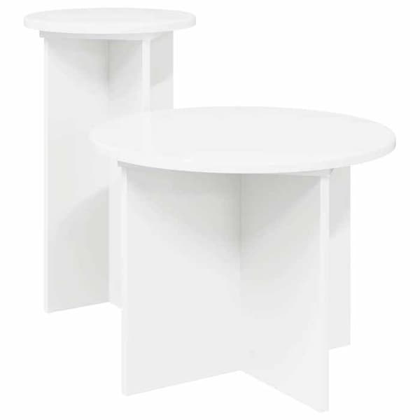 Maison Exclusive - Sæt af 2 sideborde Hvid Ø 45 x 35 cm Vit