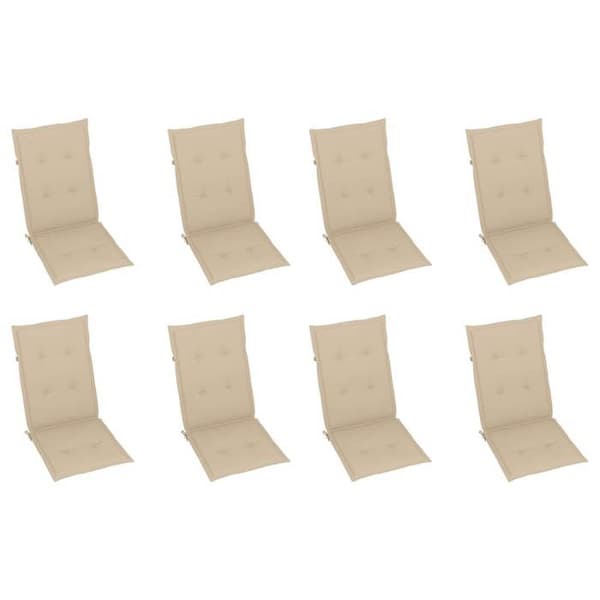 Maison Exclusive - Fällbara lutande fåtöljer med kuddar 8 st massiv teak Beige (kuddar)