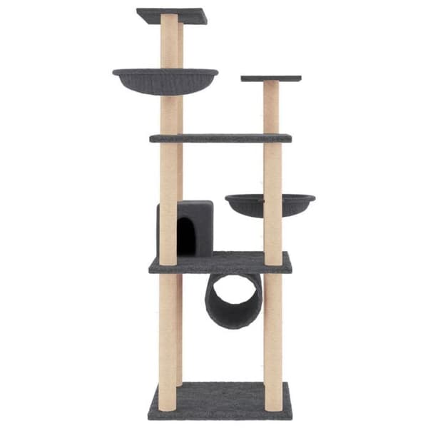 Maison Exclusive - Kattekradsetræ med sisal kløer i mørkegrå 141 cm mörkgrå