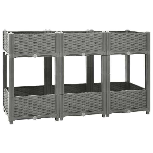 Maison Exclusive - Hævet seng 120x40x71 cm Polypropylen ljusgrått