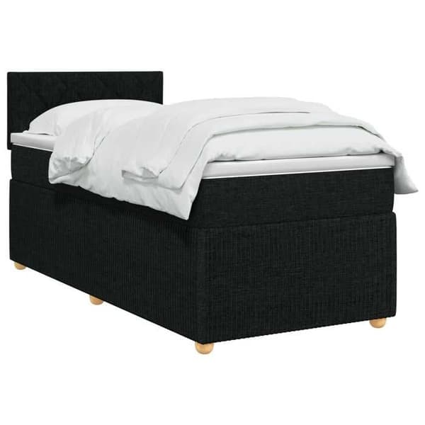 Maison Exclusive - Boxspring seng med madras Sort 100 x 200 cm Stof