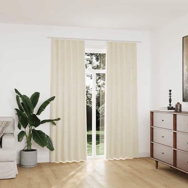 Valoa estävät verhot - Exclusive-koti - Polyesteriveluuri - Kermansävy - 140 x 225 cm Grädde